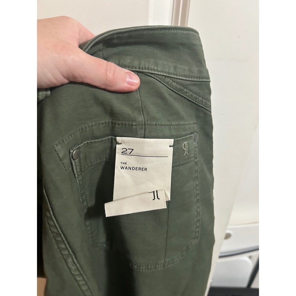 Pilcro The Wanderer Utility Pants Moss Green Straight Leg High Rise Size 27 - Picture 4 of 11